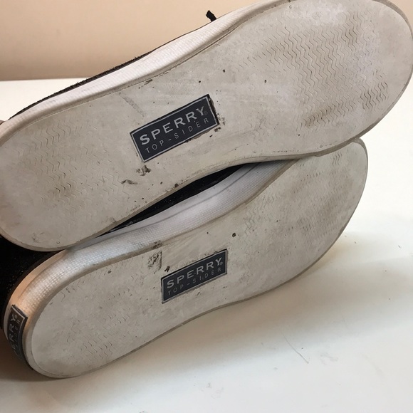 Sperry Top-Sider Black Texture Leather SlipOns - Picture 5 of 8